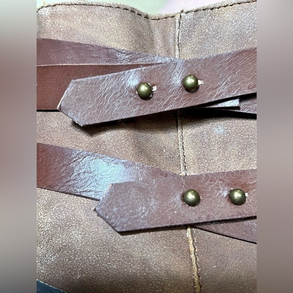 NEW WITHOUT TAGS FADED GLORY BROWN LEATHER ANKLE BOOTS - Picture 6 of 9